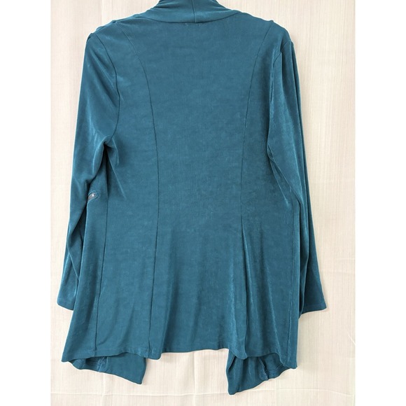 Women's Chicos‎ Size 1 Lightweight 3/4 Length Sleeves Blue Cardigan Sweater - Picture 4 of 5
